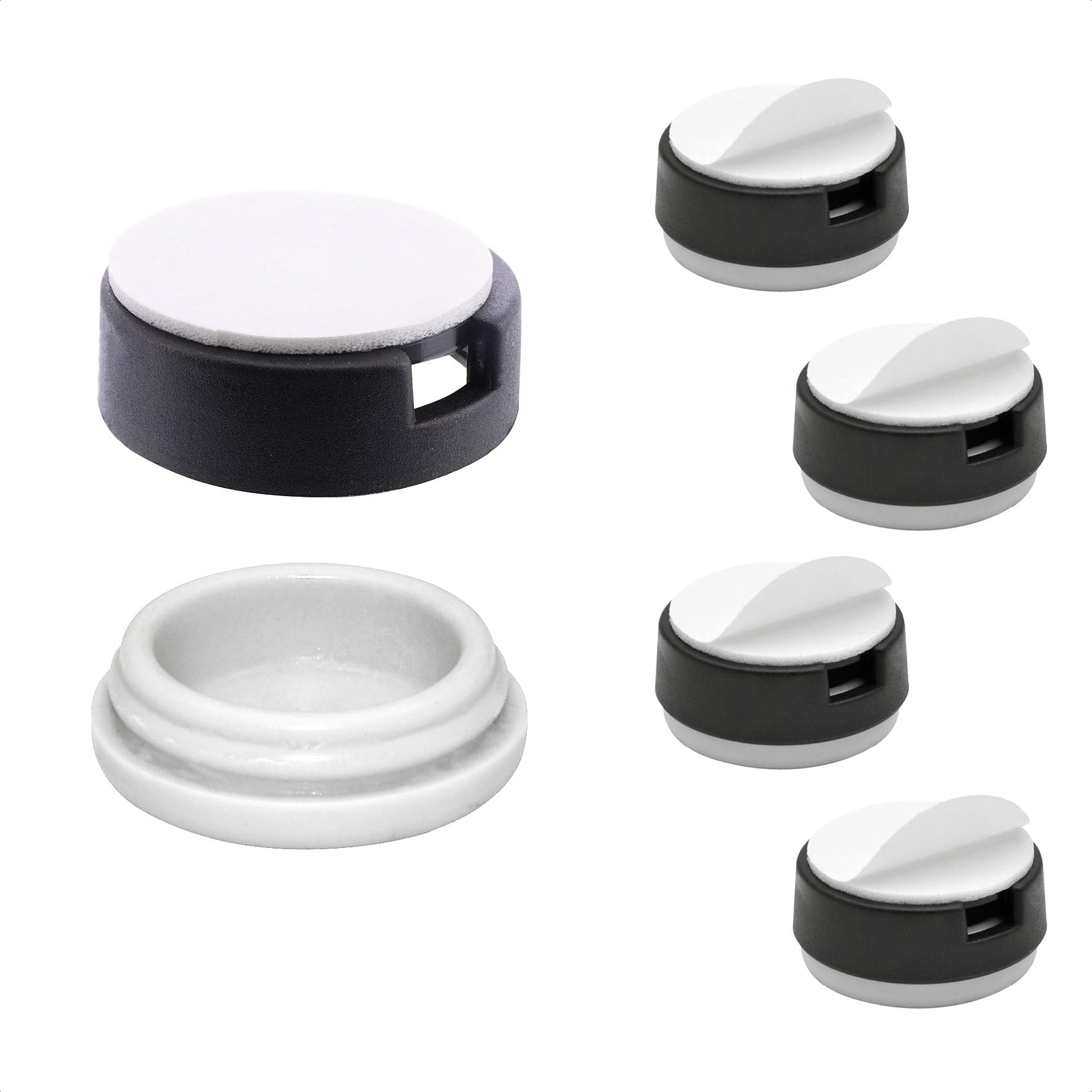 WAGNER QuickClick® Plastic glides furniture glides chair glides I 4pcs. set for gluing I 4x base+glide insert exchangeable - plastic HYPER - diameter Ø 20 mm - Made in Germany - 15830700