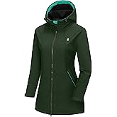 Little Donkey Andy Women's Softshell Fleece Lined Jacket with Hood Windbreaker Insulated Long Warm Rain Jacket