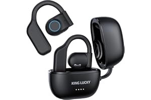Kinglucky Open Ear Wireless Headphones, Bluetooth Sport Headset Ear Clip Earbuds, Bluetooth 5.3 with Microphone for Noise Call, Air Conduction Wireless Headset for for Running, Cycling, Driving