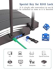 100Pcs RJ45 Port Lock with 10 Keys, ZoeRax Locking