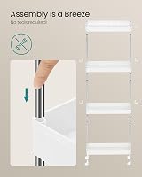 SONGMICS 4-Tier Storage Trolley Cloud White KSC08WT 15 kg 360° Wheels view 7
