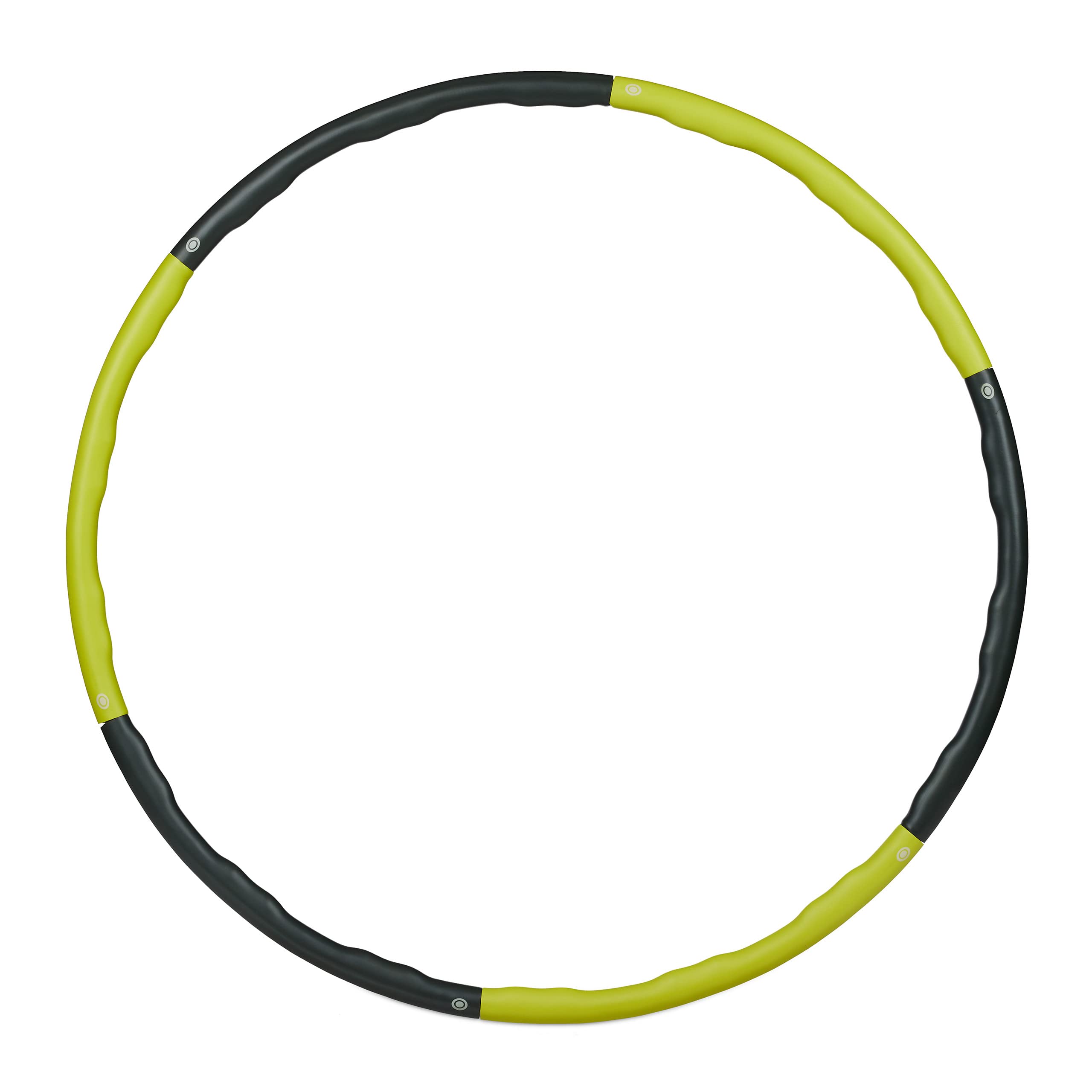 Relaxdays Hula Hoop, Fitness Ring, Sport & Exercise, Ab Trainer, Ø 98 cm, Loss, Weighted, 1.2 kg, Yellow/Grey, 3 x 98 cm