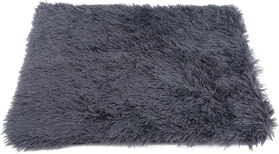 EJY Fluffy Fleece Dog Blanket, Soft and Warm Pet Throw for Dogs Cats Small Animals (Large, Grey)