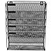 Offixpro Six Tier Black Hanging Wall Mounted Steel Mesh File Organizer