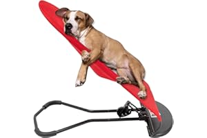 QUSKLISU Pet Rocking Chair, Portable Dog Rocker Bed Chair 4 Modes Adjustments Pet Rocker Bed Washable Removable Small Dogs Cots Sofa Beds for Pets Under 33lbs/15Kg (Red)