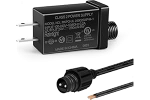 LEDLIGHTSWORLD 24V 6W 0.25A Class 2 Power Supply, AC to DC Low Voltage Transformer, IP44 Inflatable Power Adapter for LED Strip Lights, Christmas Decor Light, Indoor/Outdoor Use, UL Listed