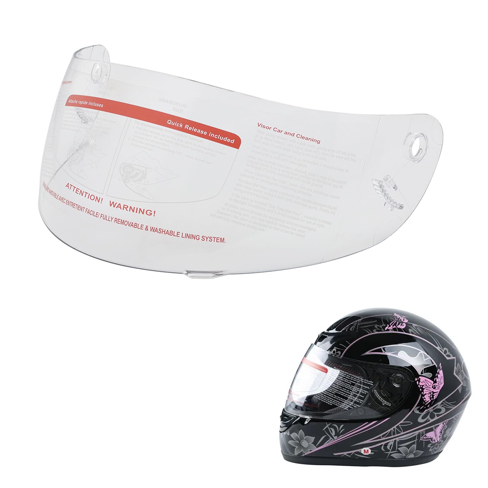 TCMT Clear Motorcycle Scooter Replacement Flip Up