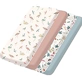 Bimocosy Pack and Play Sheets Fitted 4 Pack, 38 x 26 Inch Pack n Play Mini Crib Sheets for Boys and Girls, Soft Stretchy Playard Mattress Sheets for Graco Pack n Play, Forest Friends