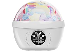 Tarklanda Kids Alarm Clock,Unicorn Projector Night Light Clocks for Kids Girls,Pink Digital Clock Night Light for Toddler Bed