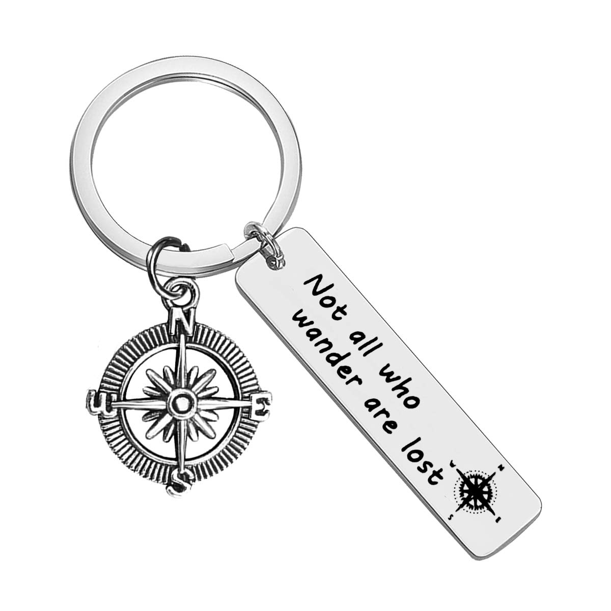 Traveller Gift Keyring Keychain Traveling Gift Not All Who Wander Are Lost Key Chain Travel Keyring Inspirational Keyring Keychain Leaving Gift Wanderlust Gift Birthday Gift for Traveller
