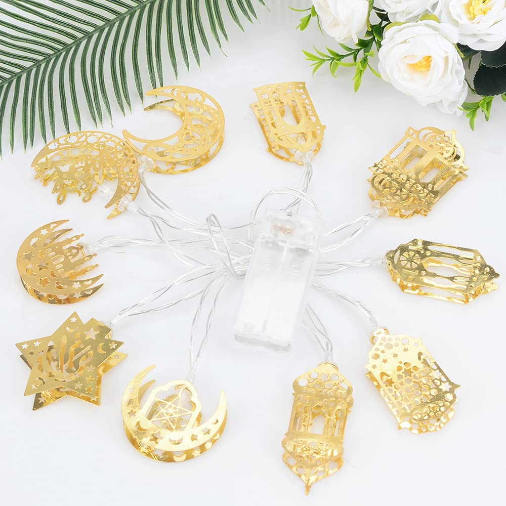 Vcumter Ramadan Decorations: 10 LED String Lights, Warm White, Indoor/Outdoor, Battery Powered, Ramadan String Lights