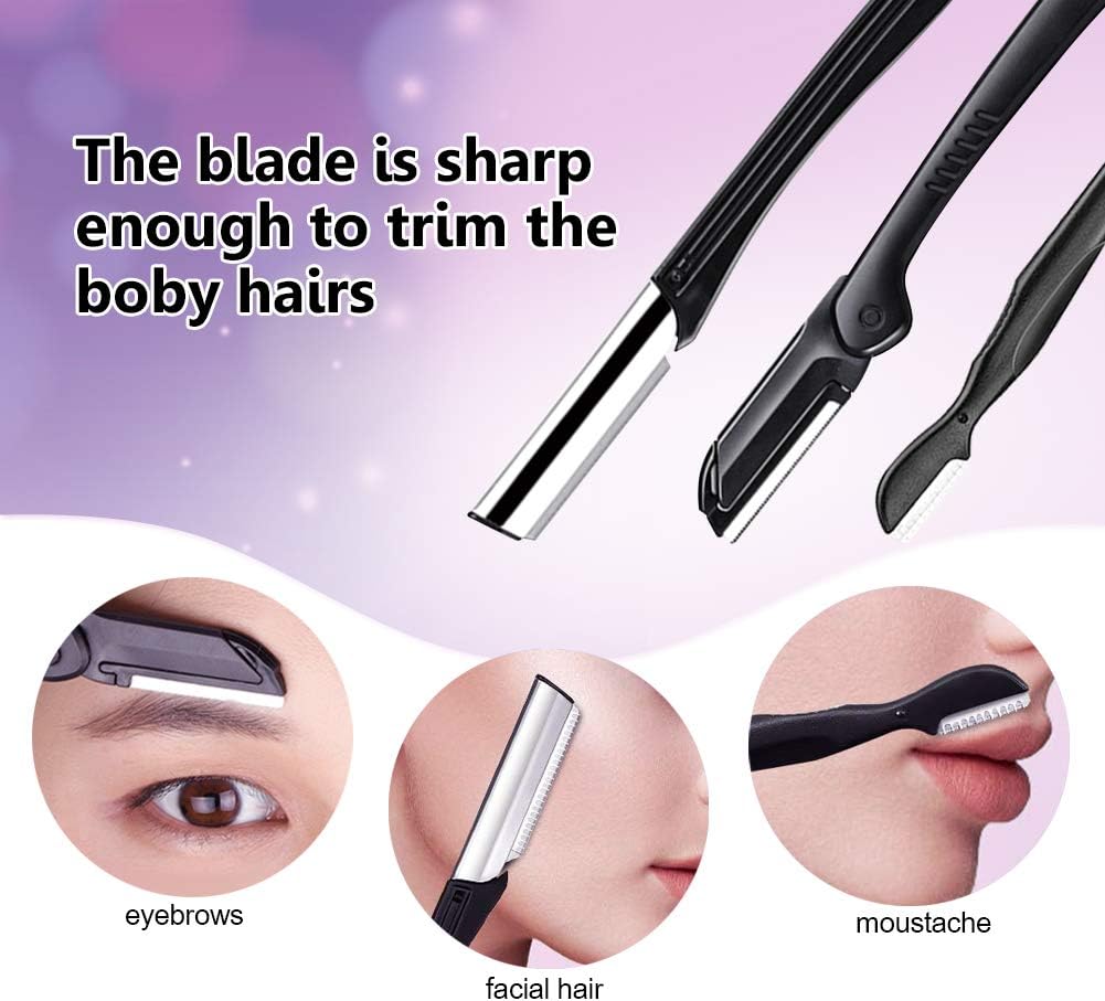 Eyebrow Kit 8 in 1 Eyebrow Scissors,Razor Eyebrow Pencil, Eyebrow Brush with Pink Leather Bag: Home Improvement
