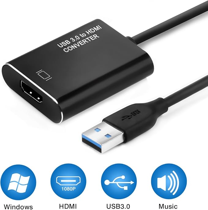 Raycue USB 3.0 vers HDMI vidéo HD 1080p câble adaptateur convertisseur