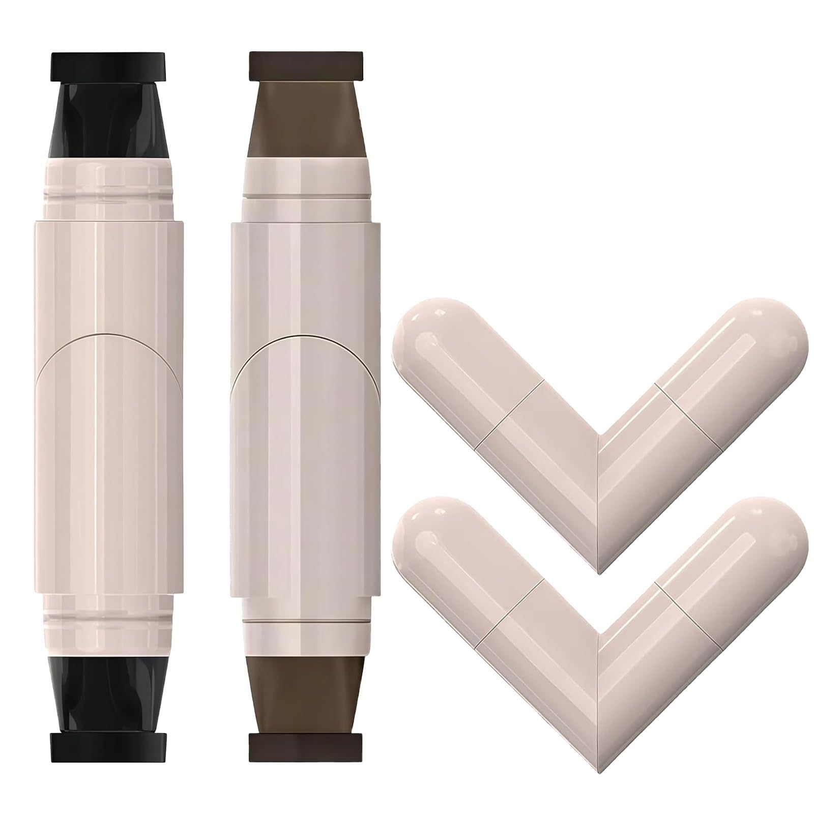 Photo 1 of 2pcs Rotatable Eyeliner Stamp Set - Quick Shaping Tool with Left/Right Eye Marked, Smudge-Proof & Long-Lasting, Ready to Use, Flawless Winged Eyeliner for Beginners & Makeup Enthusiasts, Black & Brown