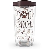 Tervis Dog Mom Made in USA Double Walled Insulated Tumbler Travel Cup Keeps Drinks Cold & Hot, 16oz, Classic