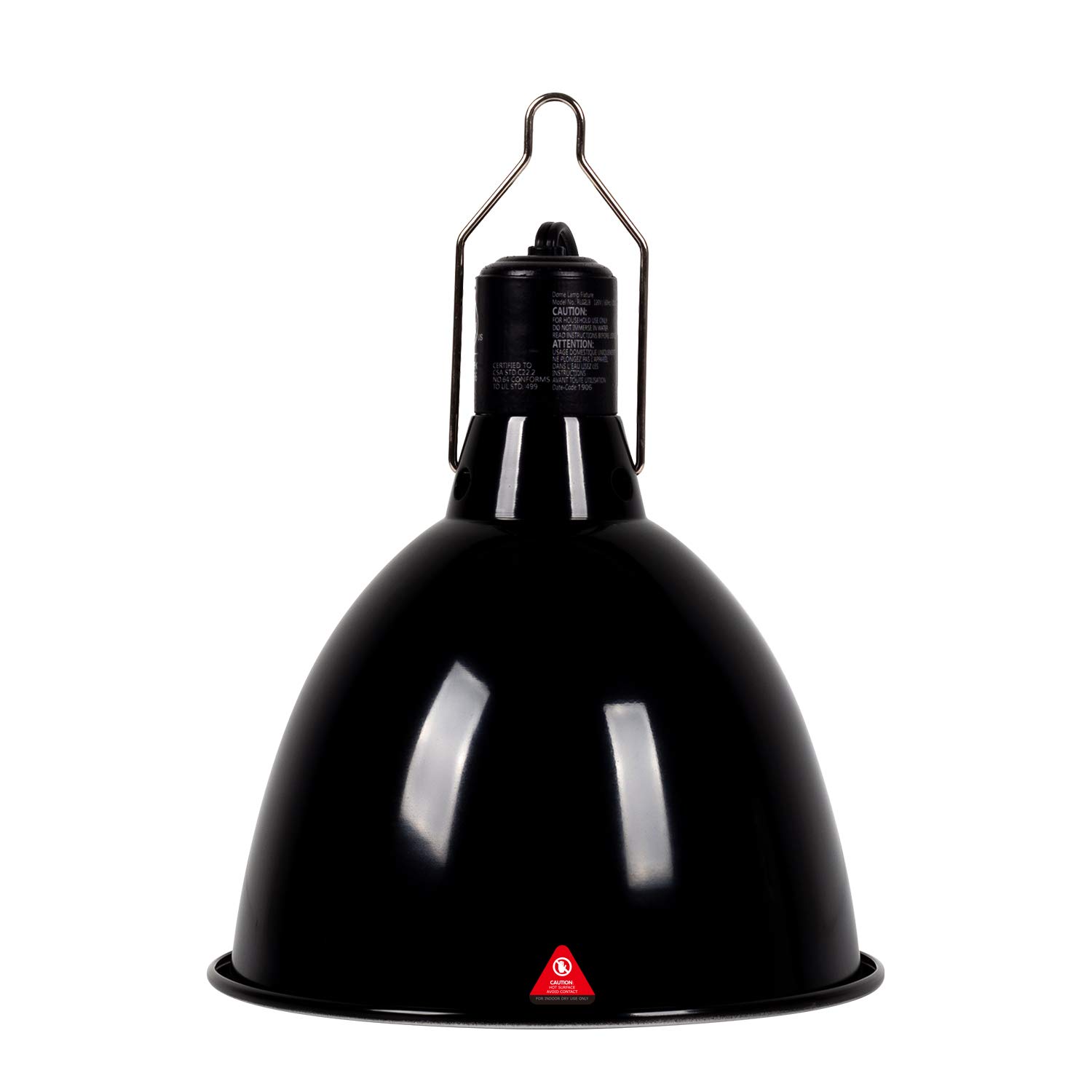 REPTI ZOO 8.5 Inch Dome Reptile Lamp Fixture Reptile UVB Light Fixture Optical Reflection Cover for Reptile Glass Terrariums