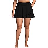Lands' End Women's High Waisted Tulip Hem Swim Skort
