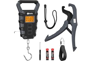 Newest Digital Fishing Scale with Ruler, 15g/50kg Electronic Digital Luggage Scale, 110lb Max Fishing Postal Hanging Hook Sca