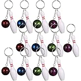 Kisangel 36Pcs Mini Bowling Keychain Bowling Pin Keychain Bowling Ball Pendant Bowling Key Chains for Sports Fan Hanging Keychains