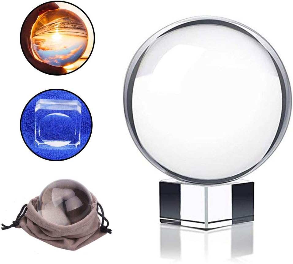 Kioneer 110 Clear Crystal Ball With Stand Magic Lens Ball Decoration