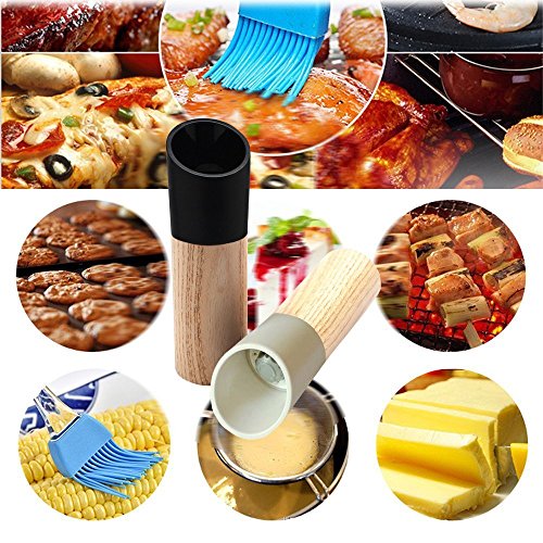 Wooden Pepper Grinder Salt And Pepper Grinder Set Adjustable Ceramic Grinder Holiday Gifts kitchen Accessories Spice Glass Salt And Pepper Shakers (2 PCS) With 2 Free Silicone Brushes