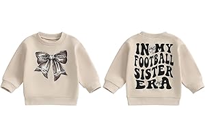 Kavousa Toddler Girl Football Outfit Baby Girl Football Shirt Crewneck Sweatshirt Game Day Top Fall Winter Spring Clothes