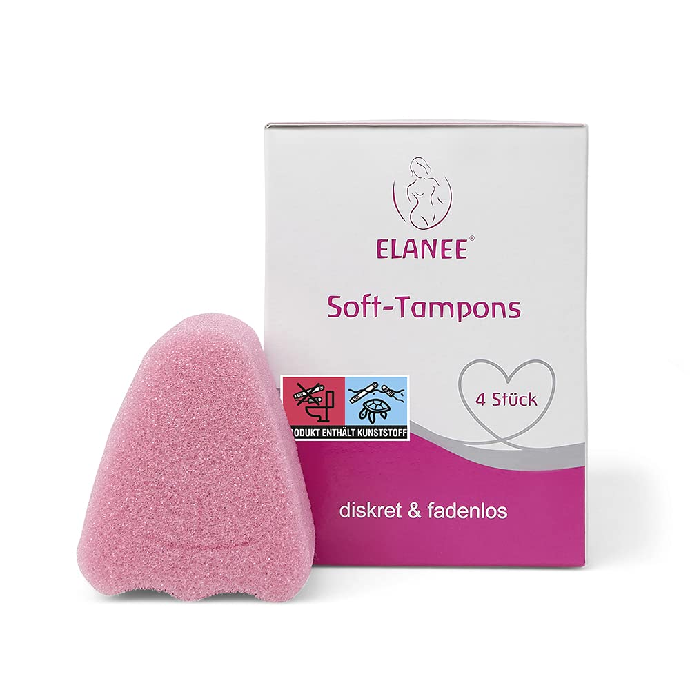 ELANEE Soft Tampons, Threadless Tampons, Soft & Flexible Material, Pack of 4 (742-V3)