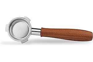 LILQ 54mm Bottomless Naked 3 Ears Portafilter | Compatible with 54mm Breville Machines | Stable Handle (Rosewood Smooth, 54mm Breville)