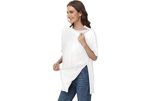 HIBOCT Unisex Post Shoulder Surgery Shirts After Rotator Cuff Surgery Shirt Snap Tearaway Shirts Chemo Port Adaptive Clothing