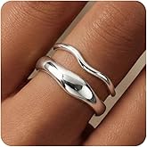GoldGifts Gold Rings for Women Non Tarnish, Waterproof Chunky 14K Gold Plated Stackable Rings Trendy Statement Pinky Thumb Rings Engagement Eternity Wedding Band Ring Stacking Gold Jewelry Size 3 4 5 6 7 8 9 10 11