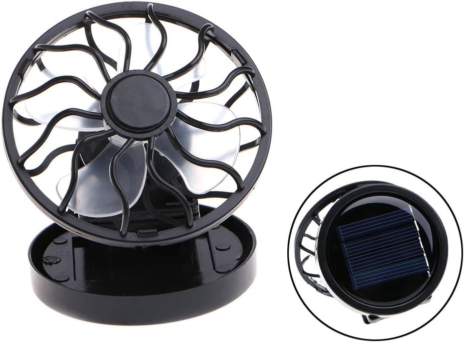 ItemapMini Portable Clip-On Solar Panel Powered Cooling Fan for Travel Camping Fishing (Round)