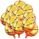 BinaryABC Basketball Mylar Foil Balloons,Sports Theme Party Supplies,10Pcs(18 Inch) (Basketball-1)
