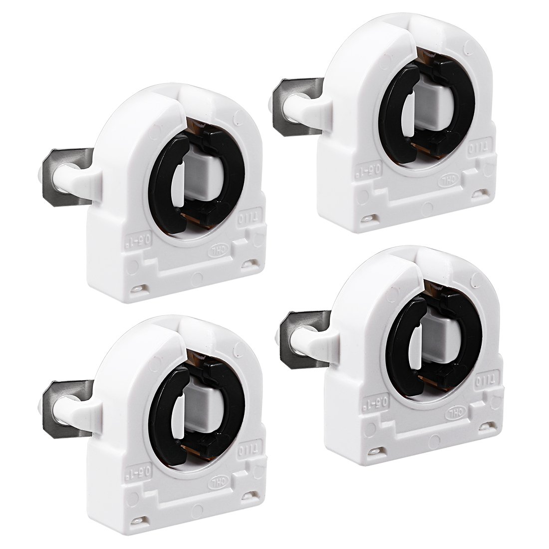 Uxcell 4Pcs T8 Fluorescent Light Holder G13 Base Non-Shunted Tombstone Lamp Socket AC 500V 2A for LED Fluorescent Tube