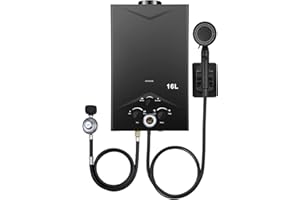 FORIMO Tankless Water Heater 4.21GPM 16L Outdoor Portable GasHot Water Heater Instant Propane Water Heater with Digital Display Multi-Protection for Camping Trips Boat Cabins