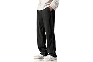 HOTake Men's Casual Corduroy Pants Elastic Waist Drawstring Baggy Sweatpants Loose Fit