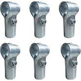 6 PCS End Rail Clamps Pipe T Clamp Fit for 3/4 Inch EMT Conduit | Pipe T Clamp Chain Link Fence Fittings, Galvanized Stainless Steel End Rail T Clamps for DIY Rack, Shelf and Cart