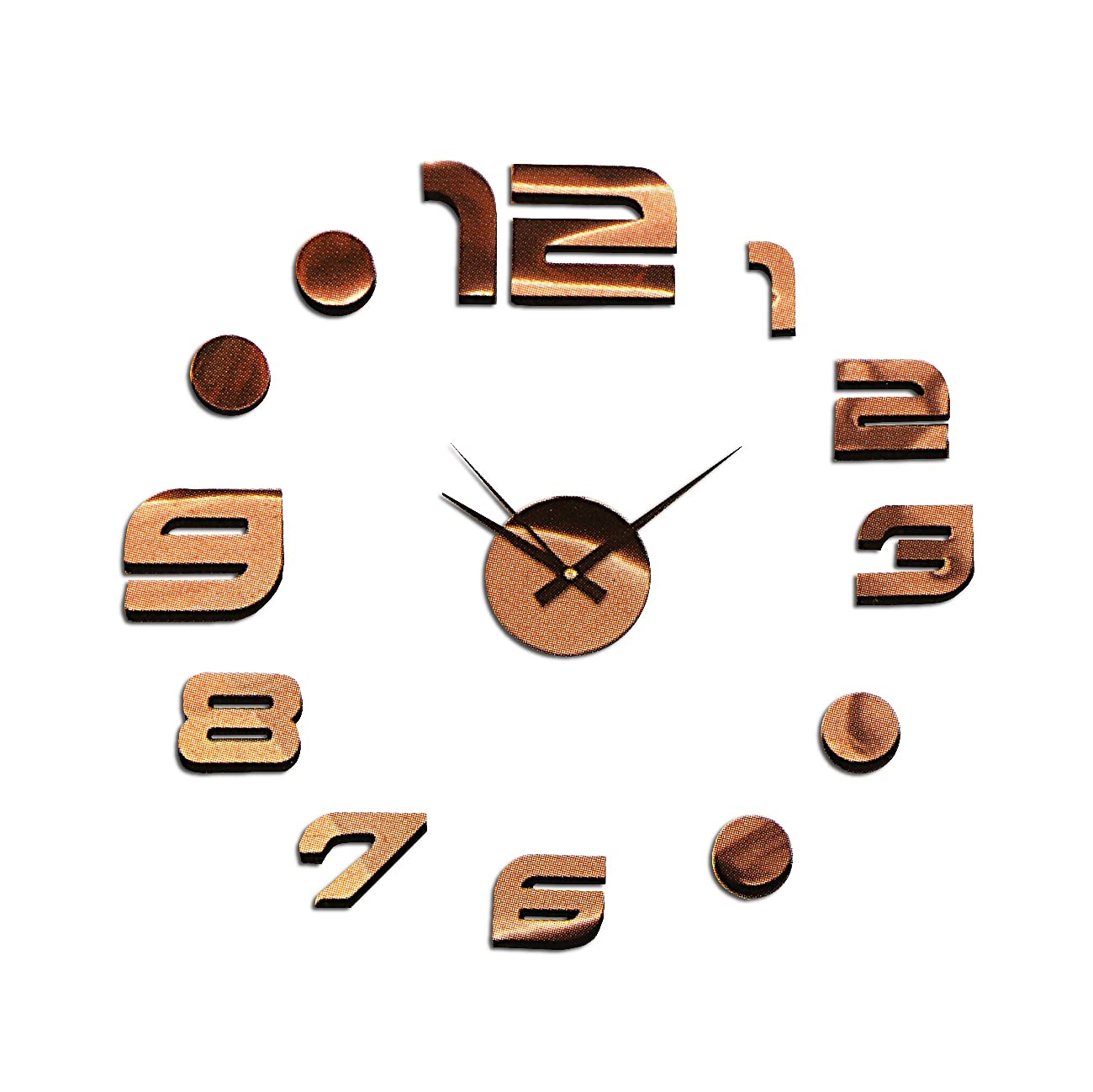 MPM Quality DIY Rose Gold Plastic Wall Clock in Clear Design, Quartz Movement with Stepper Motor, Beautiful Decoration as Kitchen Clock or Wall Clock for Living Room