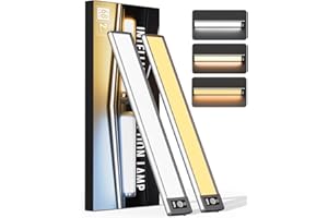 YIGER Under Cabinet Lighting with LED Numeric Display,3 Color Temps&Dimmable lights, Under counter lights for kitchen with 68 LED, Wireless Motion Sensor Light indoor, Stick-On Magnetic Closet Light(2 Pack)