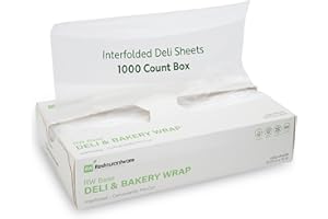 Restaurantware-RW Base 10.75 x 10 Inch Plastic Deli Sheets, 1000 Interfolded Butcher Plastic Wraps - Pre-Cut, Disposable, Clear Sandwich Wrap Sheets, Microwavable, Freezable