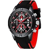 MF MINI FOCUS Mens Watches Military Sports Watch (Chronograph/Waterproof/Luminous/Calendar) Silicon Band Quartz Watch for Men