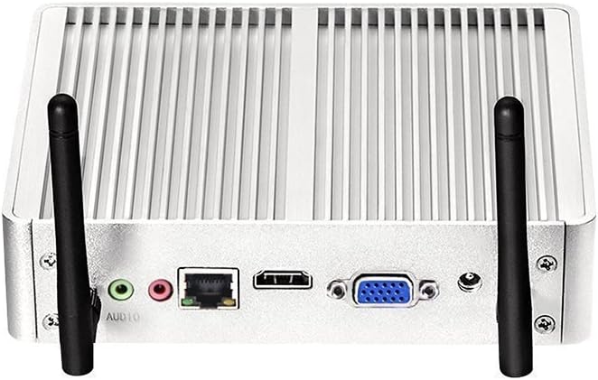 XCY Intel Core I3 5005U Mini PC Dual LAN Fanless Desktop Case,with 8G RAM and 128G SSD,Support Windows/Linux System,VGA+HDMI,Wi-Fi