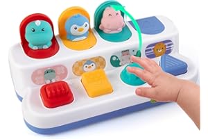 TOVOL ZERKY Montessori Cause and Effect Toy 6-12 Months, Baby Push Button Pop Up Animal Toy, Interactive Sensory Toys for Toddlers 1 2 3, Developmental Educational Toy for Boys Girls 9 10 11 Months