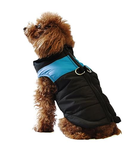 ubest Hundemantel Wasserdichte Winterjacke mit D-Ring Warm Regenmantel gepolstert Puffer Weste, 5 Farbe und 8 Größe
