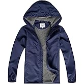 KFRRZC Boys Girls Rain Jackets Waterproof Hooded fleece Raincoats Lightweight Windbreakers for Kids