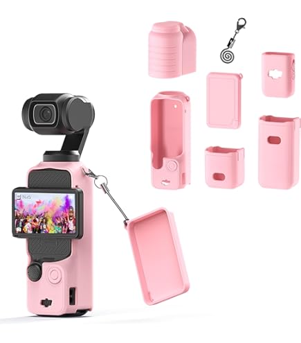 Lokyoyo Siliconen siliconen beschermhoes voor DJI Osmo Pocket 3 Gimbal - draagbare cameragimbalbescherming met lensschermbescherming voor Pocket 3 accessoires (blauw