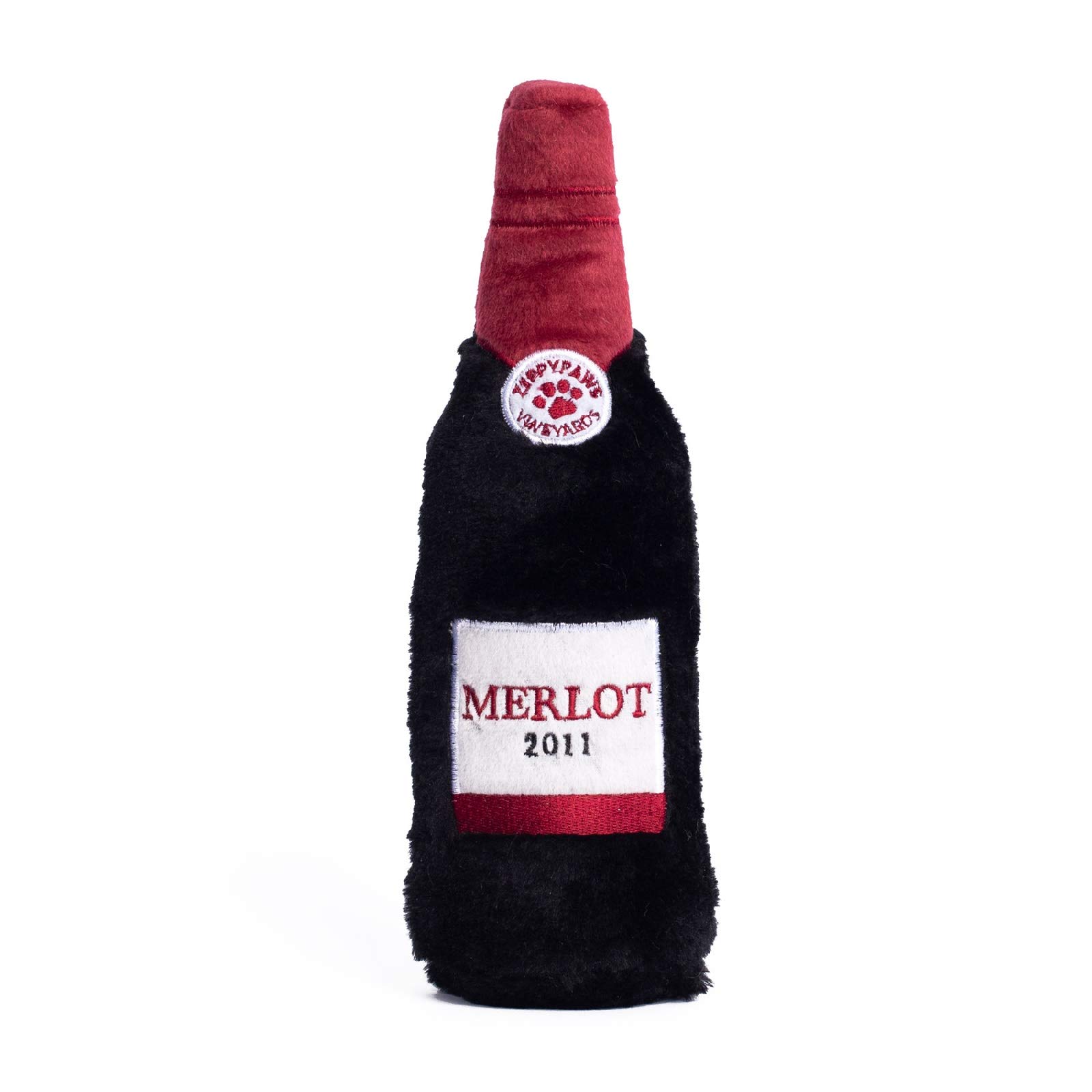 ZippyPaws - Happy Hour Crusherz Drink Themed Crunchy Water Bottle Dog Toy - Red Wine โ image 1