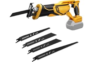 Cordless Reciprocating Saw for Dewalt 20V Battery, Power Recipro Saw Brushless Motor 0-4000SPM for Wood, Metal, PVC Pipe, Lig