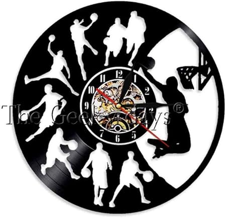 Reloj de pared de vinilo Reloj de pared de baloncesto Jugador de ...