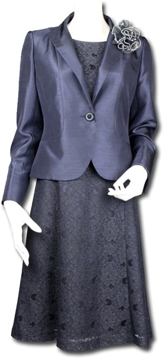 Amazon フォーマルスーツ シャンタンジャケット レースワンピース 2点セット 喪服 礼服 卒業式 卒園式 入学式 入園式 結婚式 ワンピーススーツ 通販