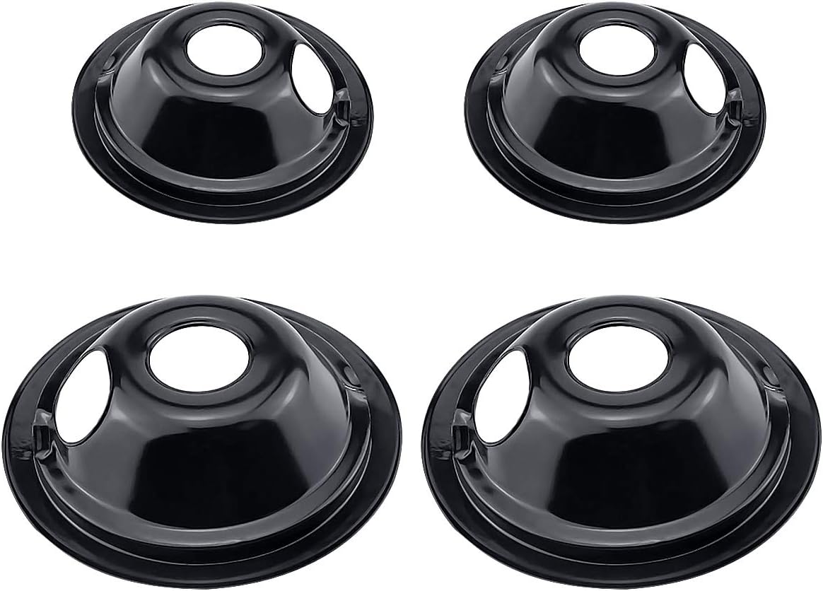 WB31M20 and WB31M19 Range Cooktop Porcelain Drip Bowl for GE, Hotpoint, Kenmore Includes 2 6-Inch and 2 8-Inch Pans, 4 Pack